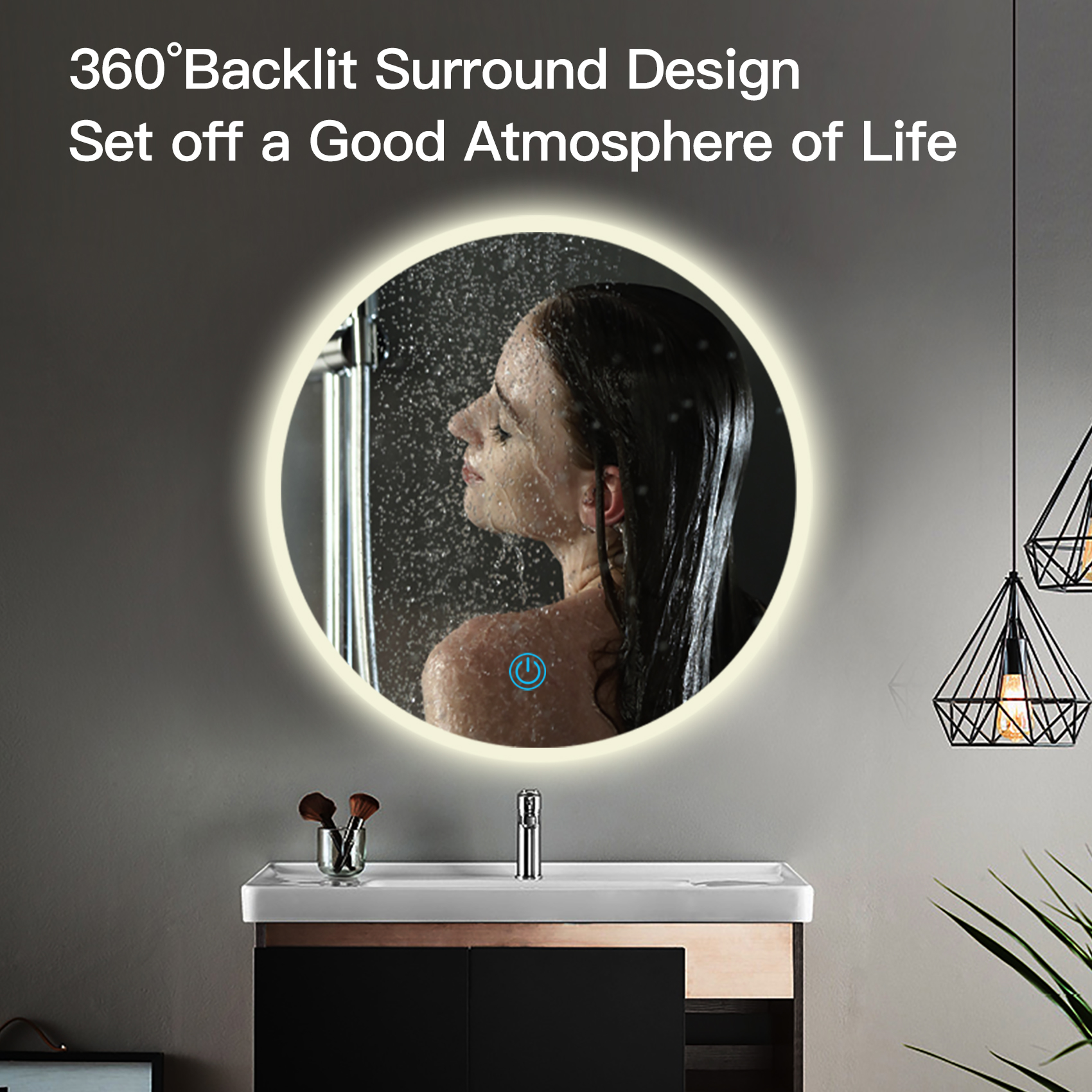 Customized Wall Mounted LED Lighted Bathroom Mirror